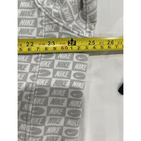 Nike All Over Print Hoodie Hooded Sweatshirt Size Medium White Gray - Picture 8 of 10
